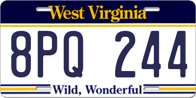WV license plate 8PQ244