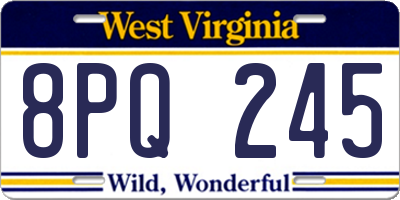 WV license plate 8PQ245