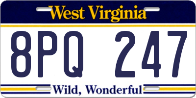 WV license plate 8PQ247