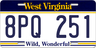 WV license plate 8PQ251