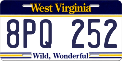 WV license plate 8PQ252