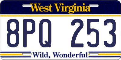 WV license plate 8PQ253