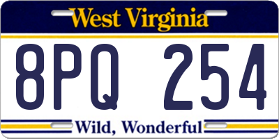 WV license plate 8PQ254