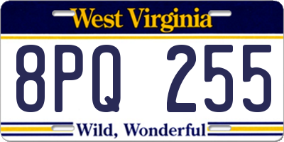 WV license plate 8PQ255