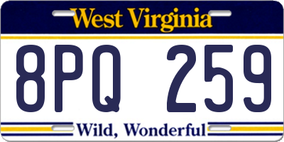 WV license plate 8PQ259