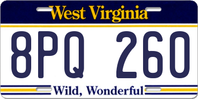 WV license plate 8PQ260