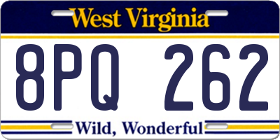 WV license plate 8PQ262