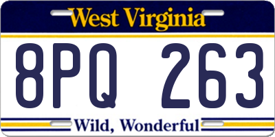 WV license plate 8PQ263