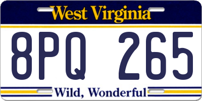 WV license plate 8PQ265