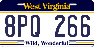 WV license plate 8PQ266