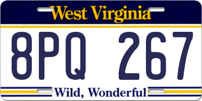 WV license plate 8PQ267