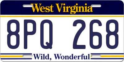 WV license plate 8PQ268