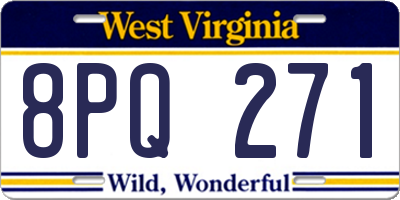 WV license plate 8PQ271