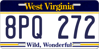 WV license plate 8PQ272