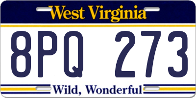 WV license plate 8PQ273