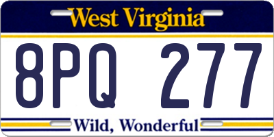 WV license plate 8PQ277