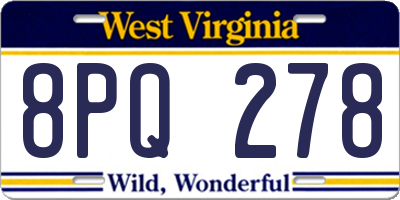 WV license plate 8PQ278