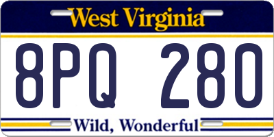 WV license plate 8PQ280