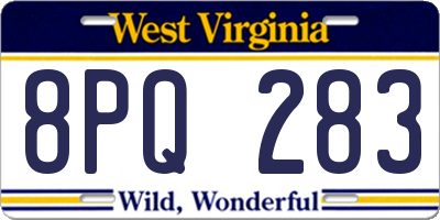 WV license plate 8PQ283