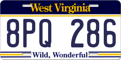 WV license plate 8PQ286