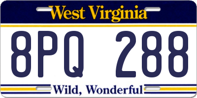 WV license plate 8PQ288