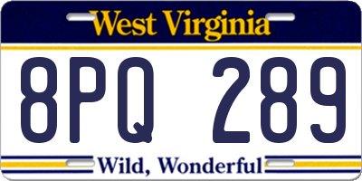 WV license plate 8PQ289