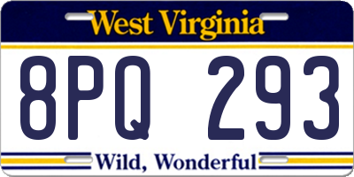 WV license plate 8PQ293