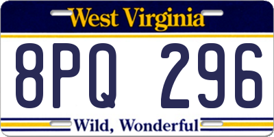 WV license plate 8PQ296