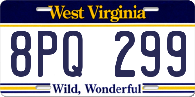 WV license plate 8PQ299