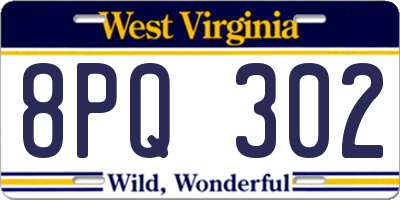 WV license plate 8PQ302