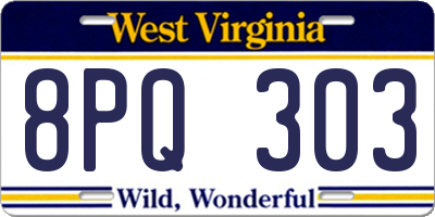WV license plate 8PQ303