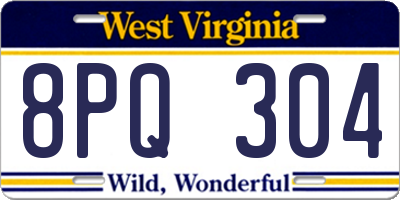 WV license plate 8PQ304