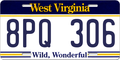 WV license plate 8PQ306