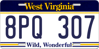 WV license plate 8PQ307