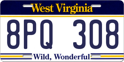 WV license plate 8PQ308