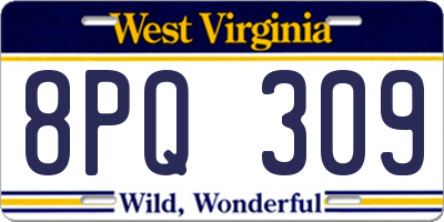 WV license plate 8PQ309