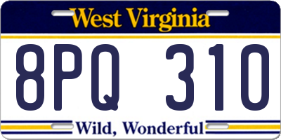WV license plate 8PQ310