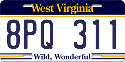 WV license plate 8PQ311