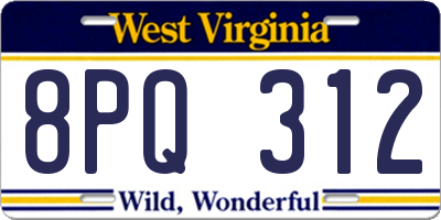 WV license plate 8PQ312
