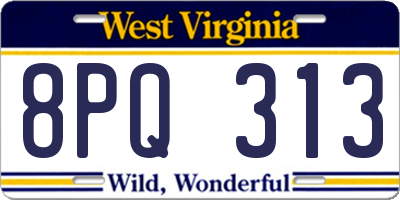 WV license plate 8PQ313