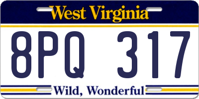 WV license plate 8PQ317
