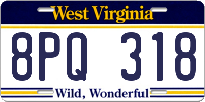 WV license plate 8PQ318
