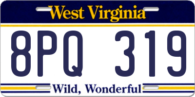WV license plate 8PQ319