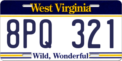 WV license plate 8PQ321
