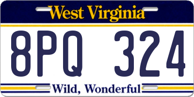 WV license plate 8PQ324
