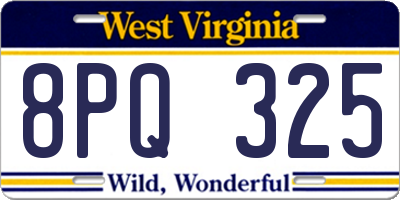 WV license plate 8PQ325