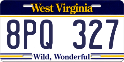 WV license plate 8PQ327