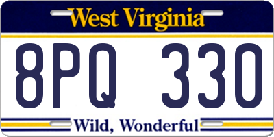 WV license plate 8PQ330