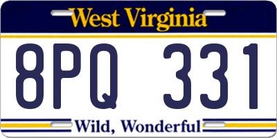 WV license plate 8PQ331