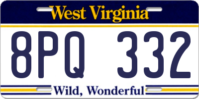 WV license plate 8PQ332